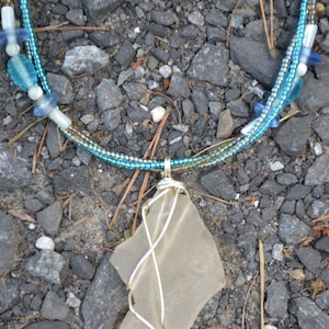 Clear Hudson River glass necklace