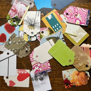 Etiquetas de regalo de papel reciclado, Todas las ocasiones, Juego de 12, envoltura verde
