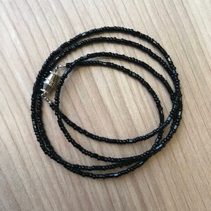 Hidden message morse code wrap bracelet, black