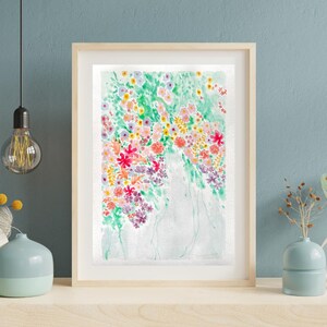 Spring Surf I – Opera d'arte originale ad acquerello su carta - colori che fluiscono con la dopamina - regalo di inaugurazione della casa - arte curativa