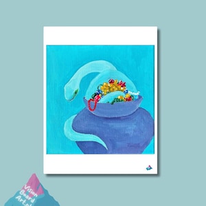 Póster de impresión mate premium del guardián del tesoro - Regalo de los años lunares chinos del zodíaco de la serpiente