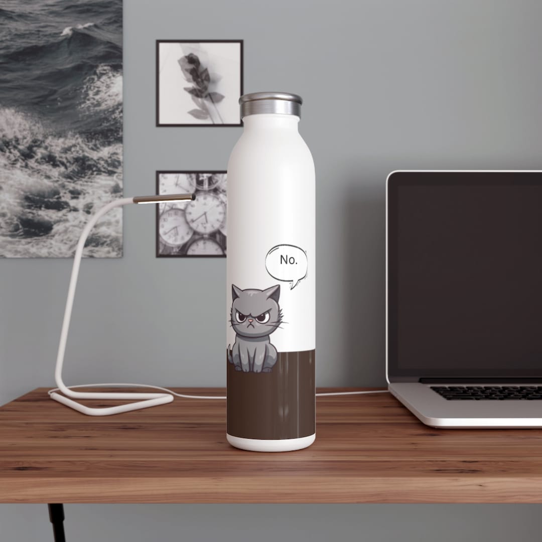 Angry Cat Water Bottle Insulated Water Bottle for Cat Lover Etsy