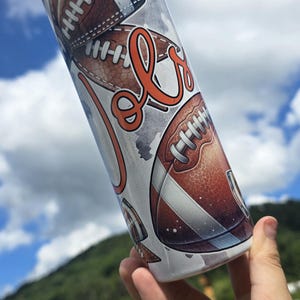 Tennessee Vols Football Tumbler – 20oz Skinny | Vols Game Day Cup | Football Fan Gift | Sublimated Tumbler