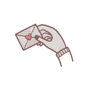 Sending Love Envelope Embroidery Design – 4 Sizes – Instant Download – Love Letter Pattern