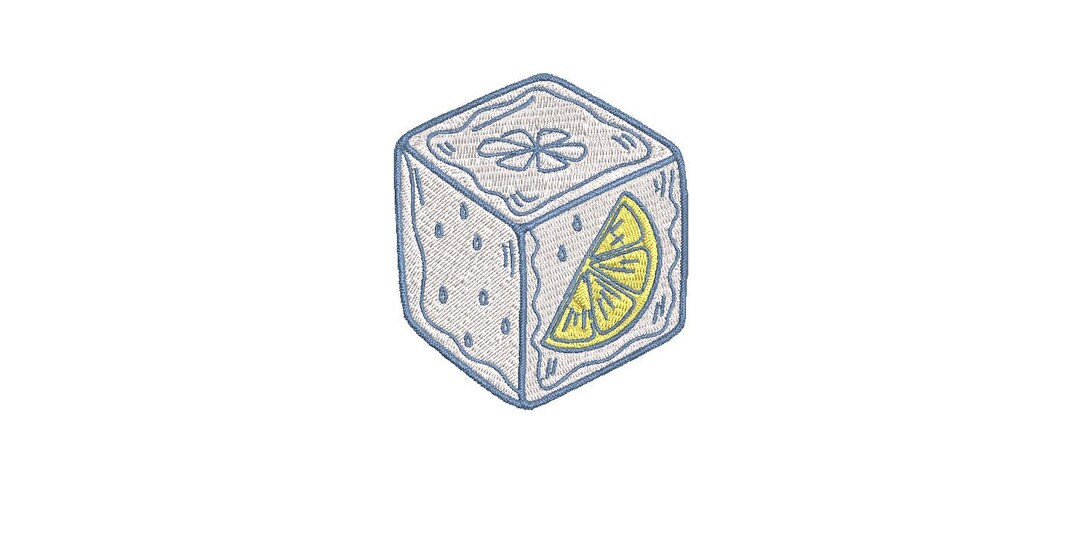 Lemon Ice Cube Embroidery Design – 3 Sizes, Refreshing Summer Pattern ...