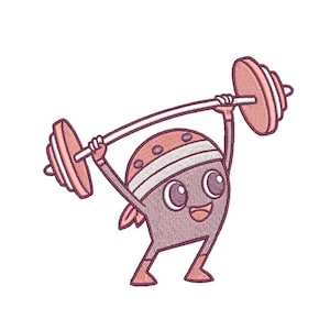 Cute Weightlifting Champ Embroidery Design, 4 Sizes, Instant Download, Gym Lover Pattern