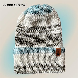 Handmade Multicolor Knit Beanie – Adult Winter Hat