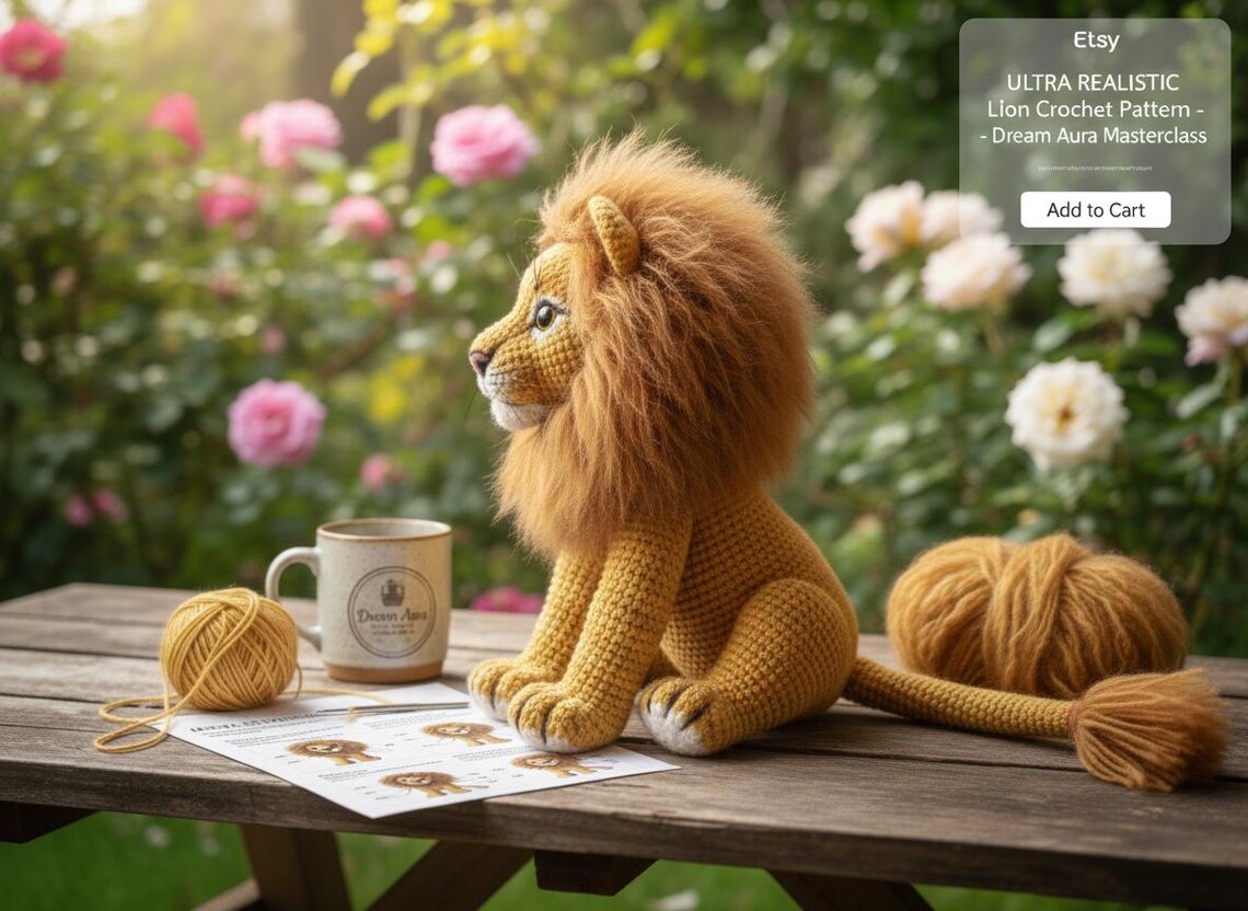 Realistic Lion Crochet Pattern - Amigurumi Lion Masterclass PDF ...