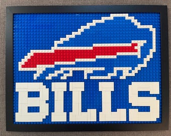 Buffalo Bills Pixelated Brick Wall Art Framed