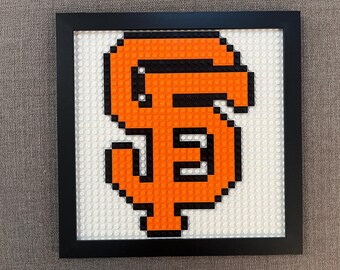 San Francisco Giants Pixelated Brick Wall Art Framed