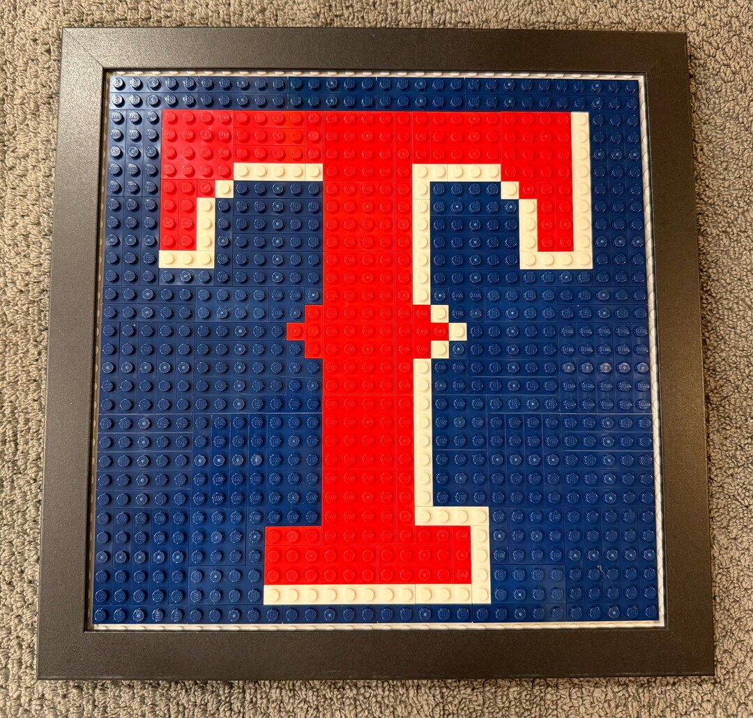 Texas Rangers Frame Texas Rangers Pixelated Brick Wall Art Framed - Etsy