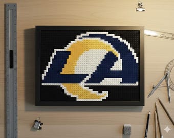 LA Rams Pixelated Brick Wall Art Framed