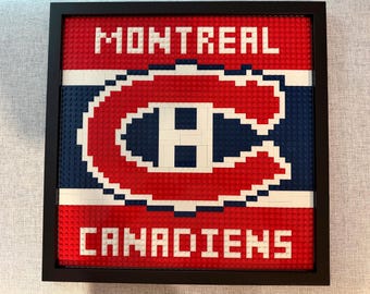 Montreal Canadiens Pixelated Brick Wall Art Framed