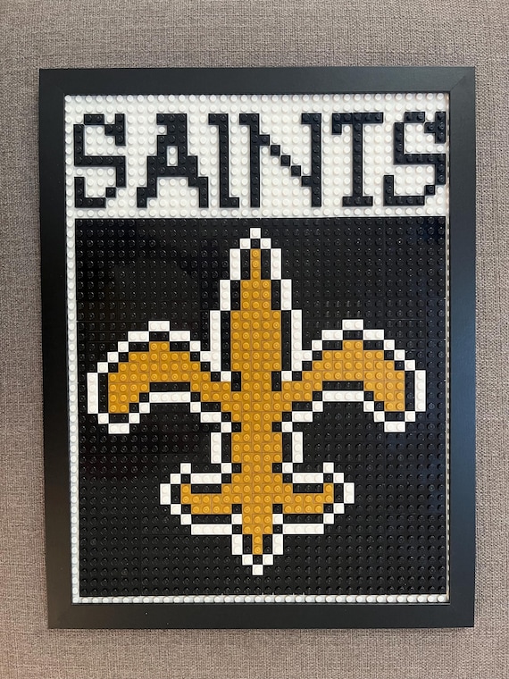 New Orleans Saints Pixelated Brick Wall Art Framed - Etsy