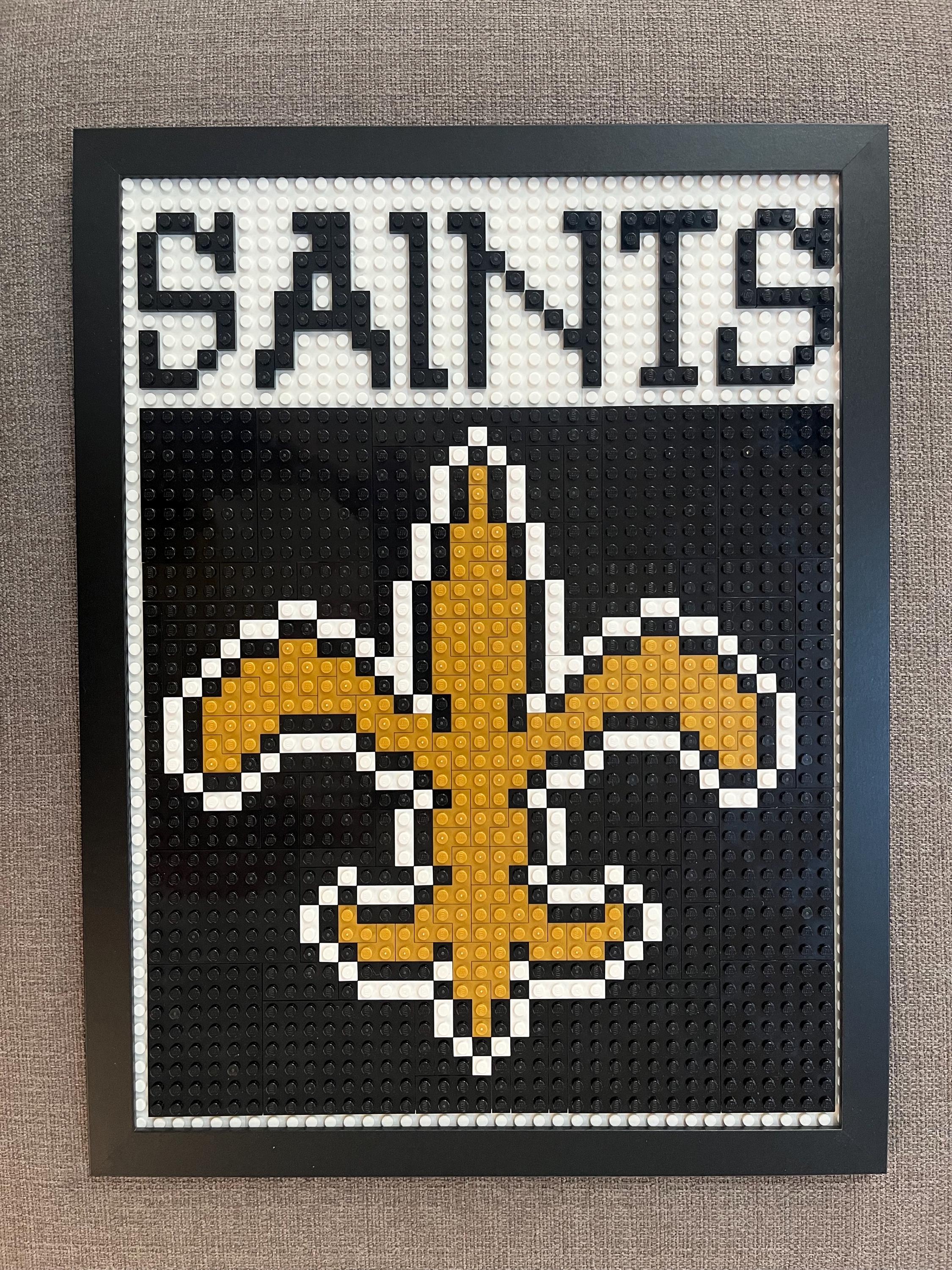 New Orleans Saints Pixelated Brick Wall Art Framed - Etsy