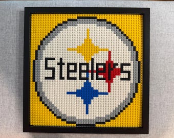 Pittsburgh Steelers Pixelated Brick Wall Art Framed (large)