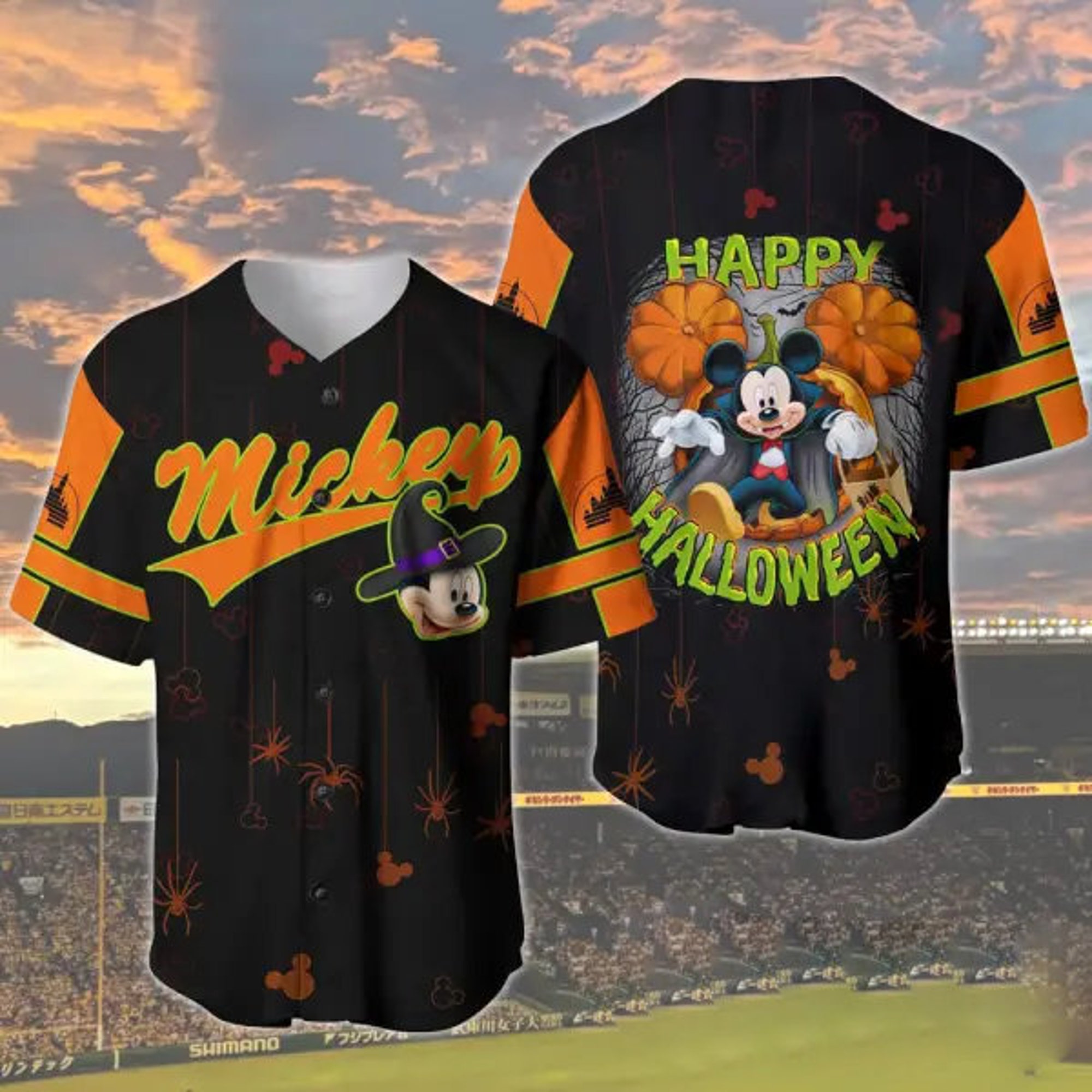 Discover Disney Mickey mouse Happy Halloween Baseball Jersey