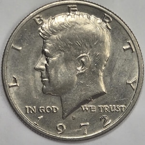 1972 Kennedy Half Dollar Denver Mint AU Condition Collector Coin
