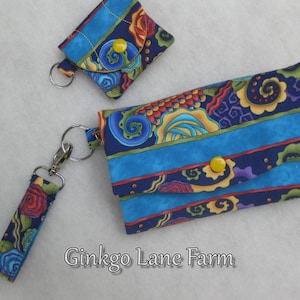 Bright trifold wallet  with matching  key case
