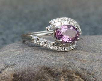 Anillo de amatista con ojo de plata, ajustable, con protección energética, joyería de cristal