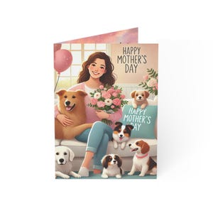 Cartão de Dia das Mães, Cartão de Mãe de Cachorro, Cartões Sentimentais Bonitos de Natal, Presente para Amantes de Animais de Estimação