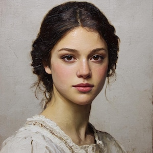 Custom Portrait Painting: Acrylic Oil on Canvas Featuring the Female Figure