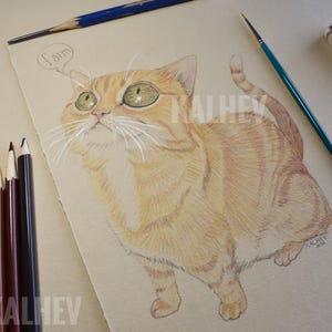 Custom Handmade Silly Pet Portrait