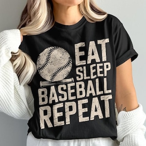 Eat Sleep Baseball Repeat - Vintage Baseball Design