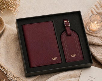 Personalized Passport Cover and Luggage Tag Set | Travel Gift | Bridesmaid Gift