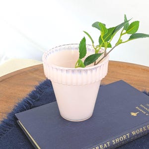Vintage Fenton Small Light Pink Milk Glass Flower Pot, Pastel Pink Collectible Vase, Mini Glass Flower Bowl