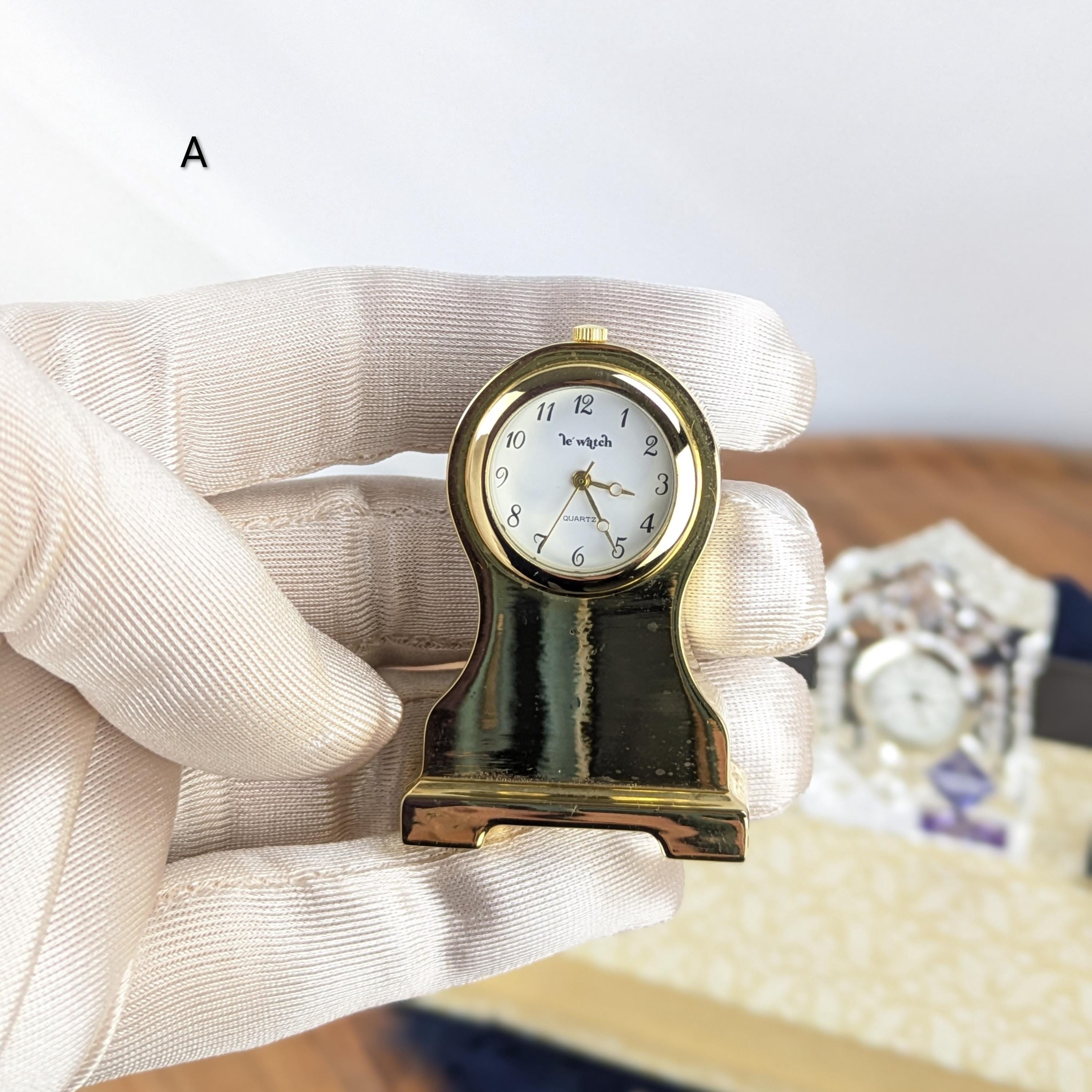 Vintage Miniature Metal and Crystal Clocks (sold Individually), Battery ...