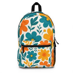 Girl&#39;s Floral Backpack 70&#39;s Vibe