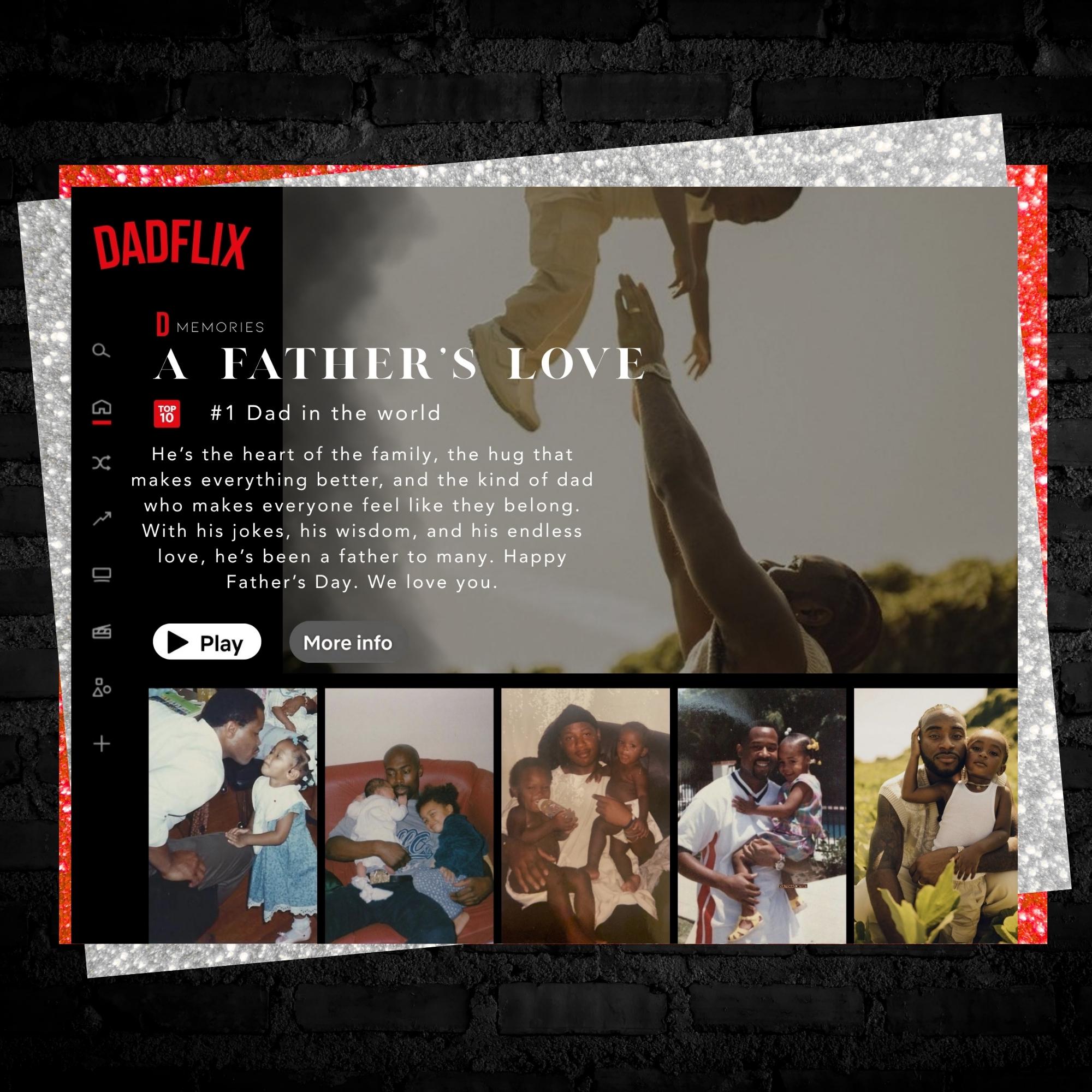 EDITABLE 16x20 inch Father&#39;s Day Gift, A Fathers Love, Best Dad Ever, Dad Frame, Dadflix, Movie Poster Canva Template