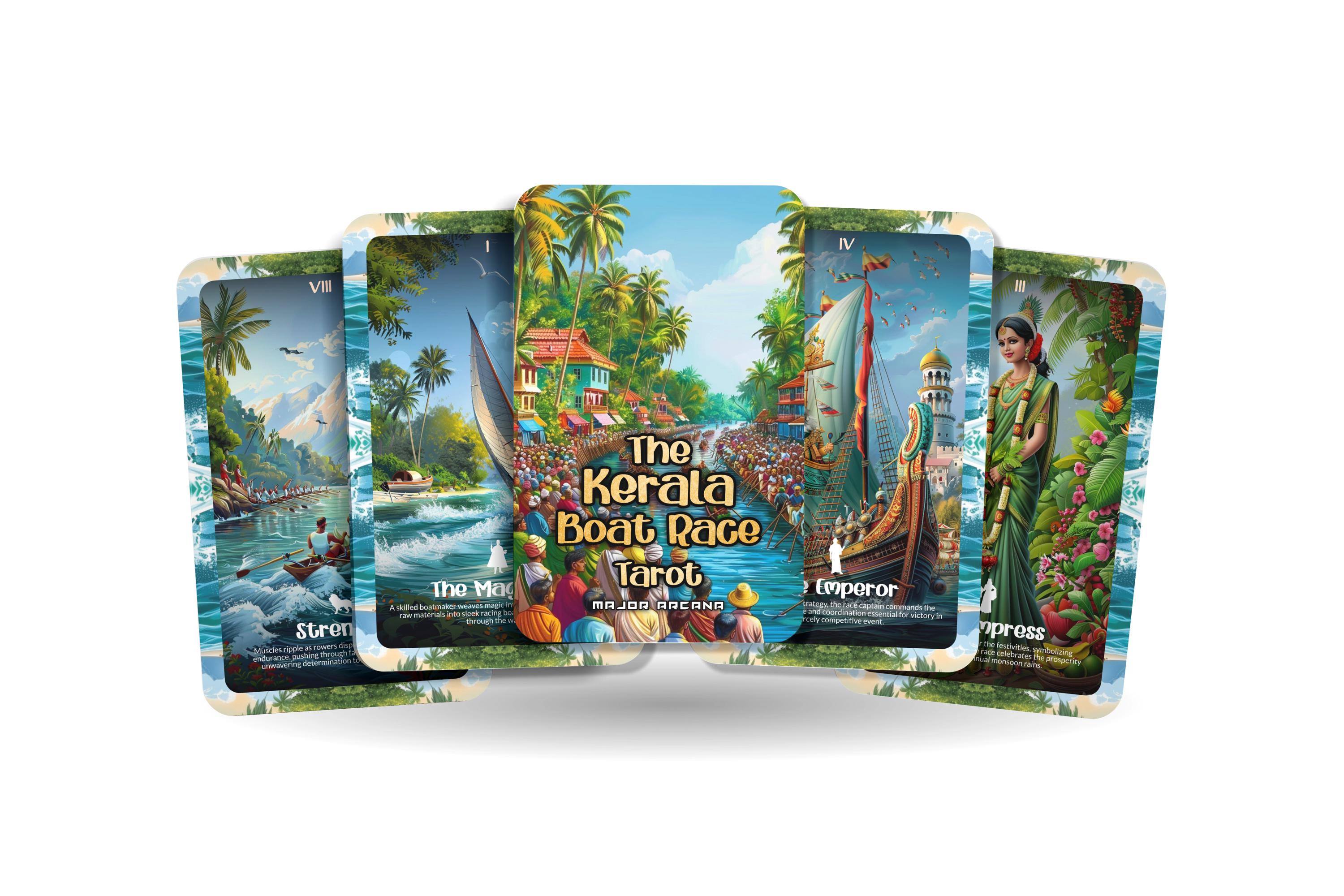 ケララ ボート レース タロット - 22 大アルカナ - ユニークなスピリチュアルな旅 - ケララのボート レースの爽快な精神を漕ぎ抜ける。