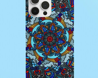 Artistic Phone Case - Vibrant Mandala Design, Unique Gift for Yoga Lovers, Colorful Accessories for All Occasions, Durable Phone Protection,