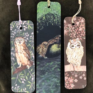 Owl Bookmark Set: Whimsical Gothic Book Lover Gift