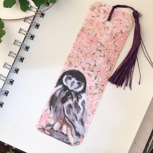 Whimsical Owl Bookmark: Floral Watercolor Art with Tassel