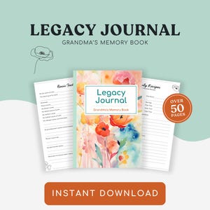 Diario digital para abuelas / Libro de recuerdos para abuelas / Regalo imprimible para abuelas / Historia de vida de abuela (recuerdo descargable)