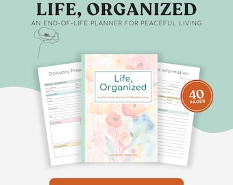 Floral End-of-Life Planner Printable | Final Wishes Organizer PDF | Legacy Journal for Women | Peaceful Digital Estate Planner
