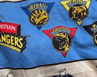 Sábana bajera ajustable tamaño individual de Mighty Morphin Power Rangers de 1994. ¡En excelente estado!