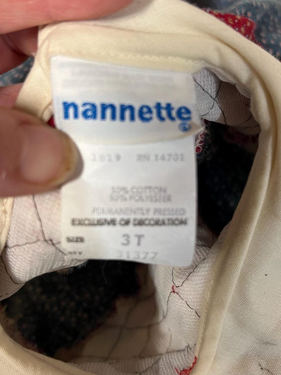 Blue Calico Patch Pattern Dress. Long Sleeves. - image 5