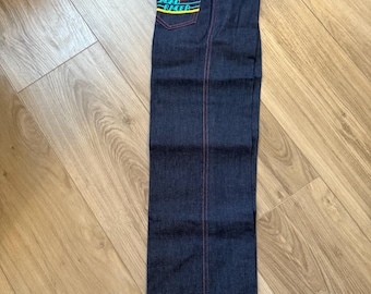 NOS Boys Embroidered Jeans. Pocket Features a Dirtbike Graphic. Perfect Condition. Size 7