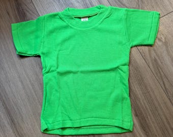 Vintage Neon Green Ribbed T-Shirt Size 18 Months. New Without Tags.