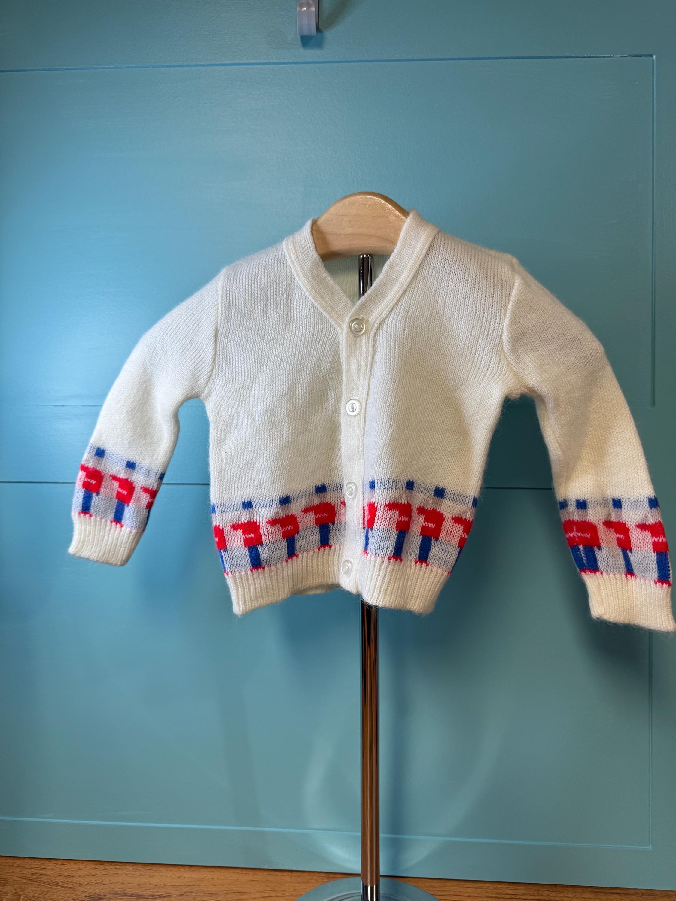 Vintage Toy Soldier Cardigan, Acrylic Blend (3/6M - 12M) - Etsy UK