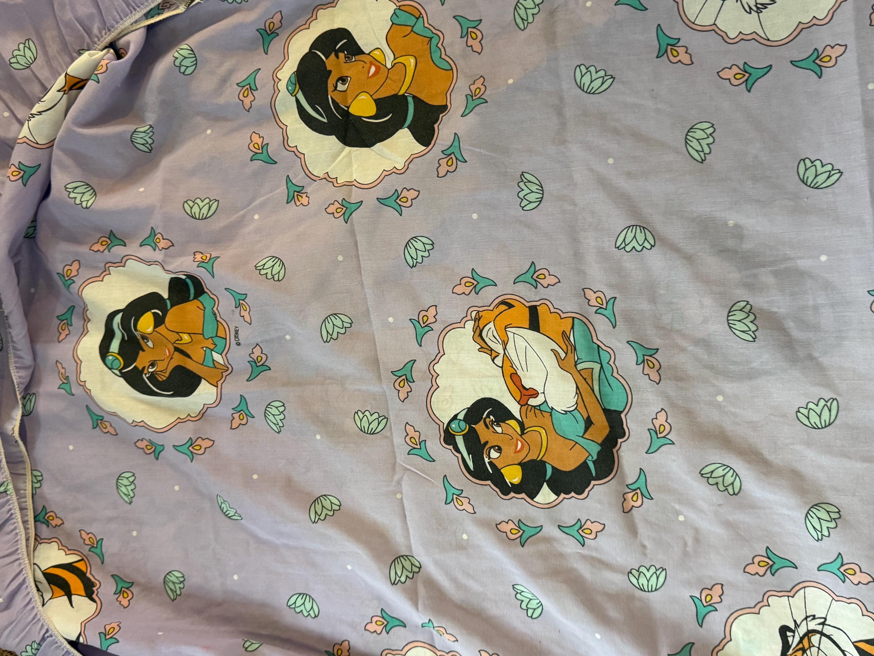 Vintage Disney Jasmine From Aladdin Twin Size Fitted Sheet. - Etsy