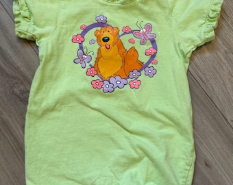 Vintage Girls Y2K Bear and the Big Blue House Romper. Lime Green Size 12 Months. Excellent Condition!!