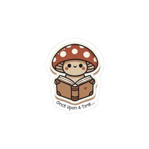 Słodkie naklejki do czytania książki z grzybami, naklejki z przytulną rośliną leśną, magiczna naklejka, dekoracja notatnika, winyl na laptopa, planer