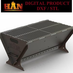 Portable BBQ Grill DXF File: Laser Cut Flat Pack Mangal Design (Digital Download)