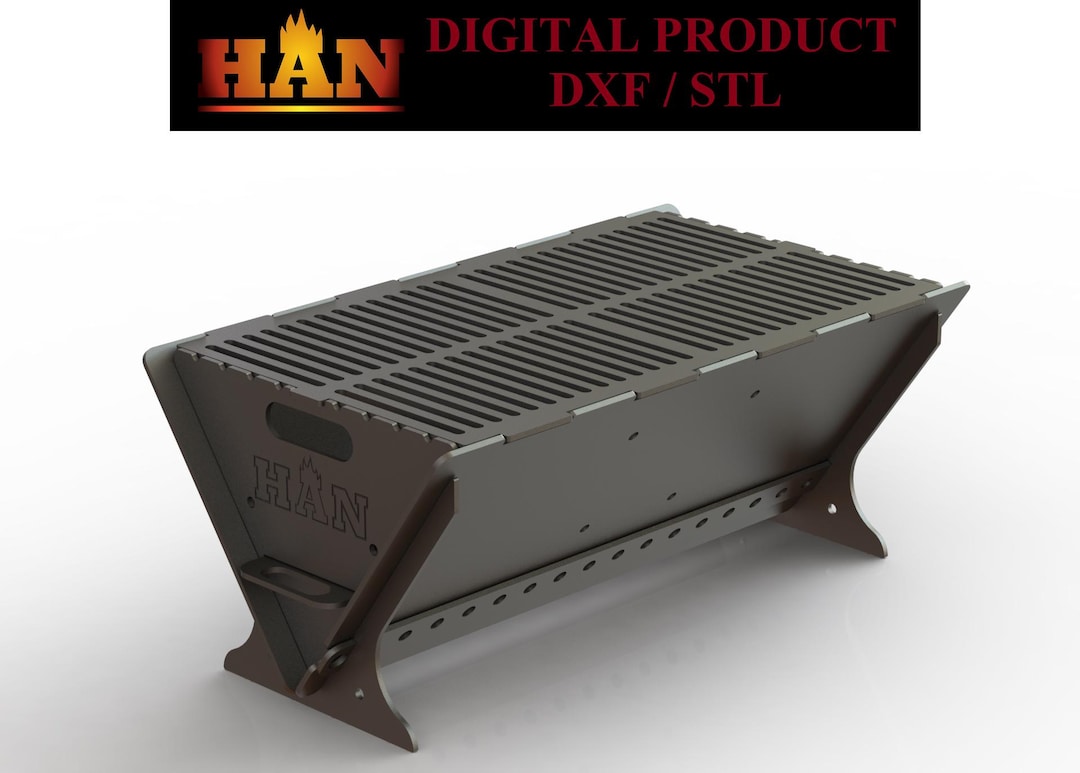 Portable BBQ Grill DXF File: Laser Cut Flat Pack Mangal Design