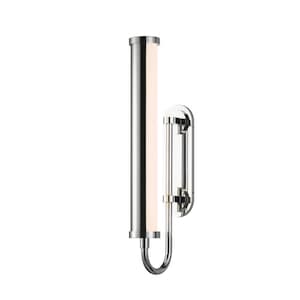 Polished Chrome Wall Sconce: Modern U-Arm Cylindrical Light